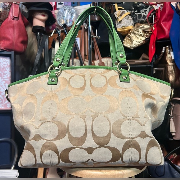 2014 Coach Daisy Signature Jacquard Leather Satchel Bag Collectible w FREE SCARF - Picture 4 of 15